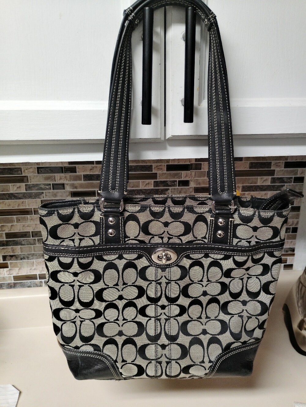 Vintage Coach Jaquard Signature Tote Bag